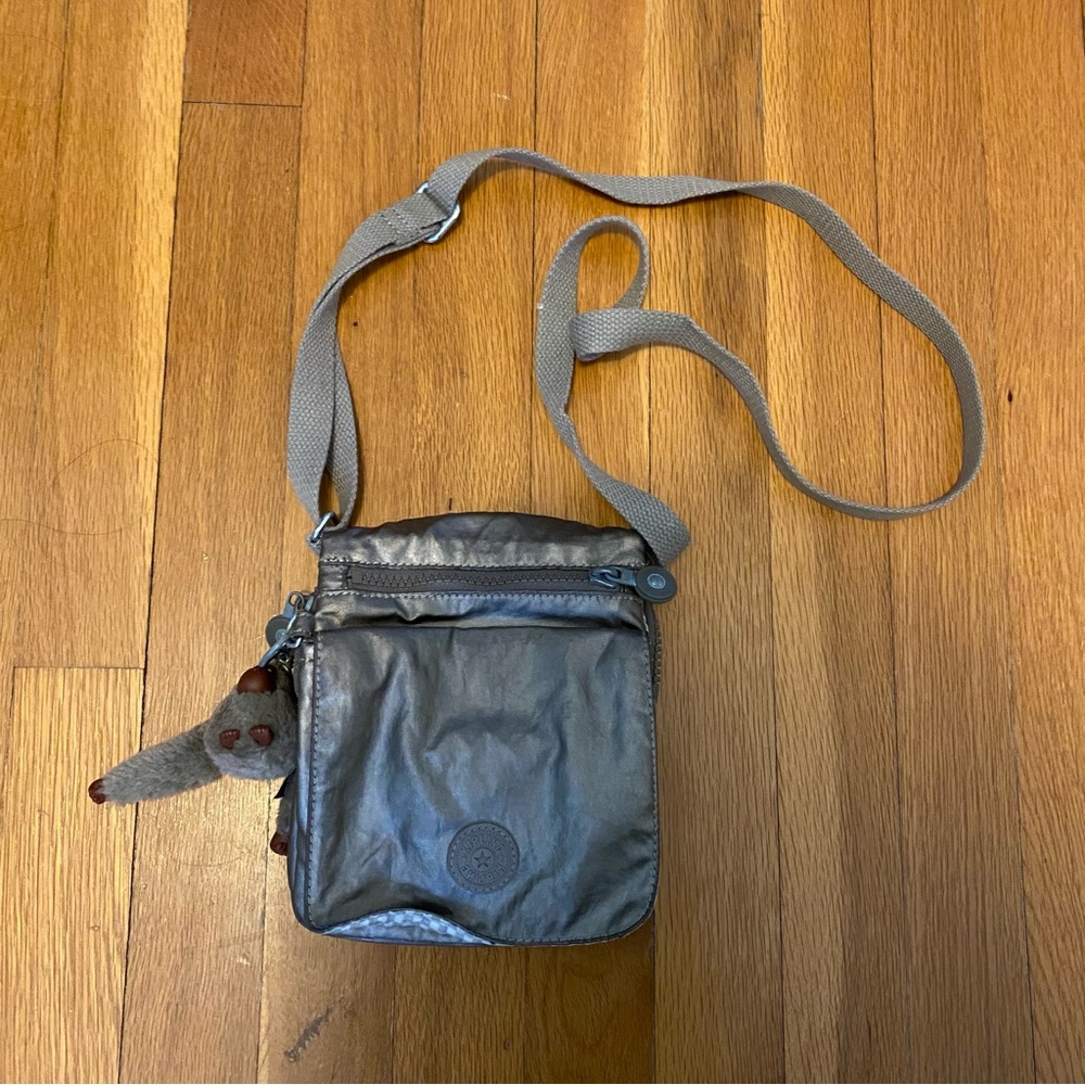 Kipling Usa Metallic Pewter El Dorado Crossbody Bag Gem